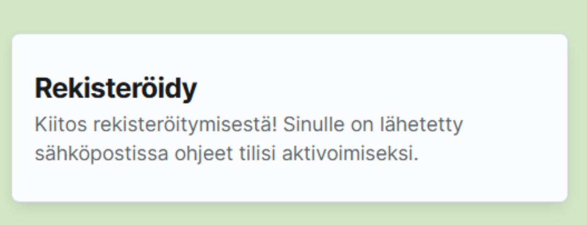 Rekisteröitymisilmoitus